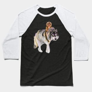 Pygmy Marmoset and Wolf Baseball T-Shirt